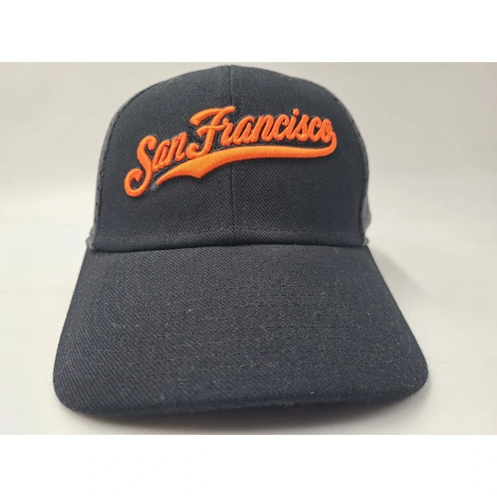 San Francisco Giants Nike Mesh Flex Fitted (Seems S-M)‎ Hat Cap MLB Black Gray